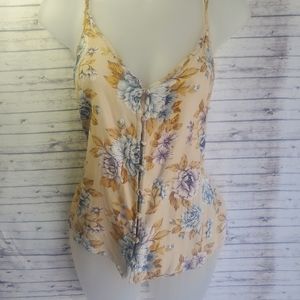 American Eagle Floral Sleeveless Blouse (S)
